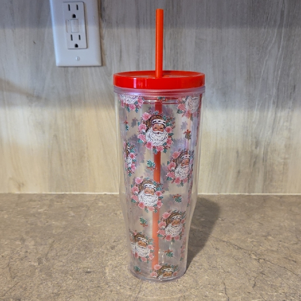 (J63) Simply Southern Santa Tumbler with Red Lid